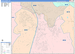 Castle Rock Wall Map Color Cast Style 2026